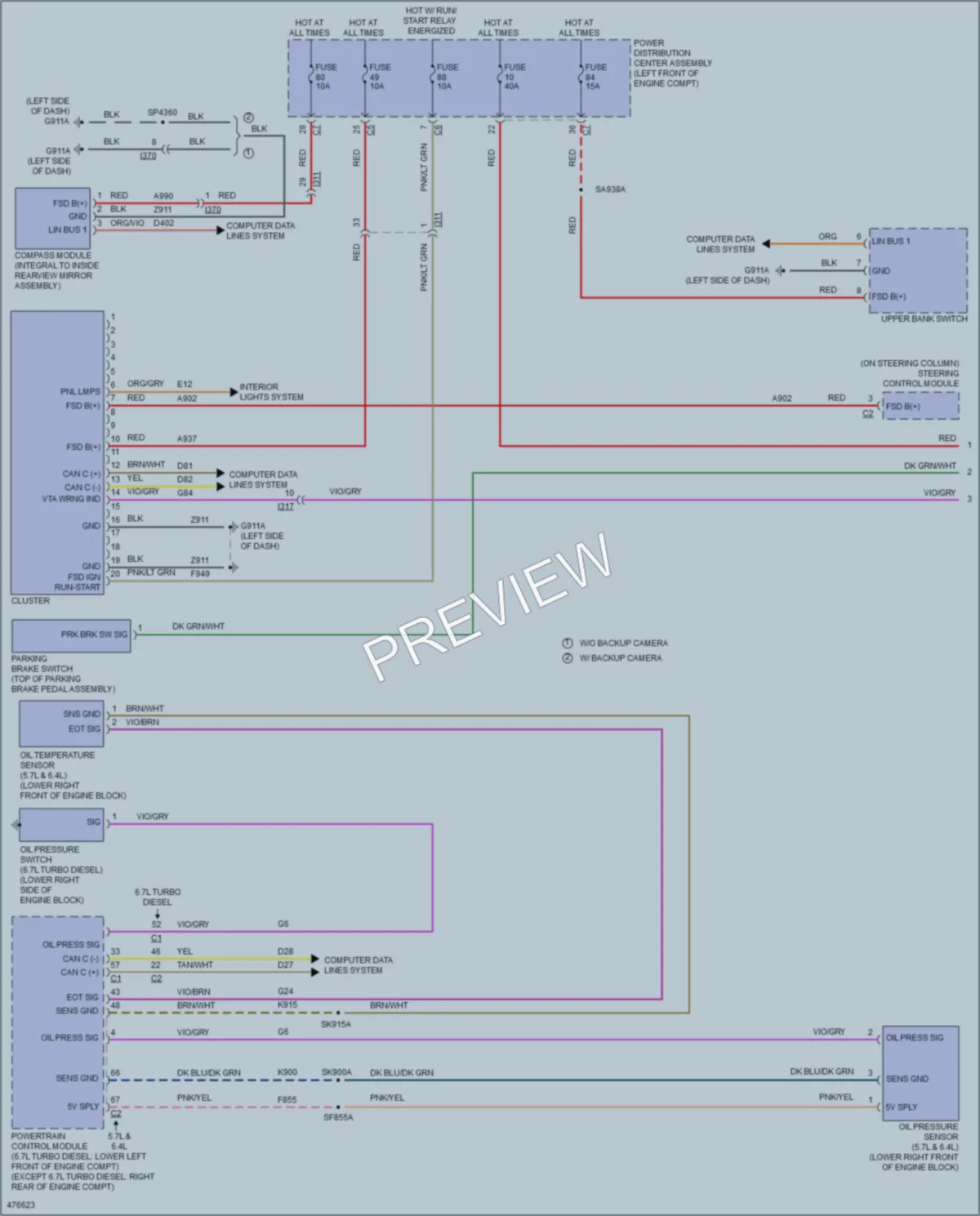 2015 Ram 2500Pickup Instrument Cluster wiring diagram preview
