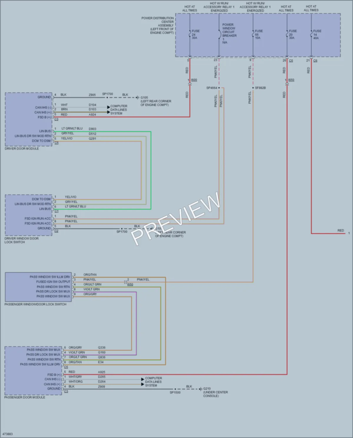 2015 Ram 2500Pickup Power Door Locks wiring diagram preview