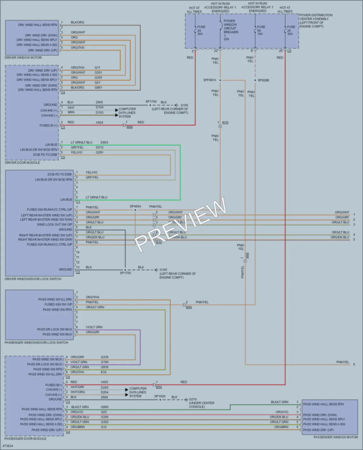 2015 Ram 2500Pickup Power Windows wiring diagram preview