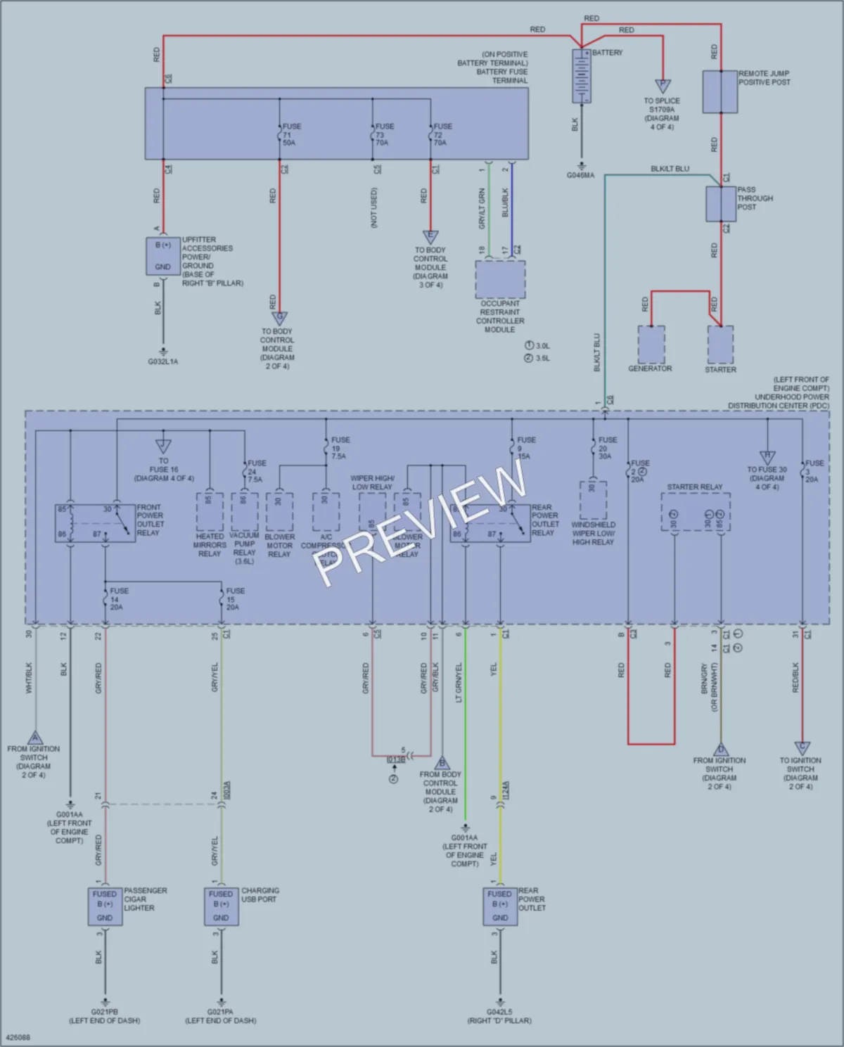 2015 Ram 2500ProMaster Power Distribution wiring diagram preview