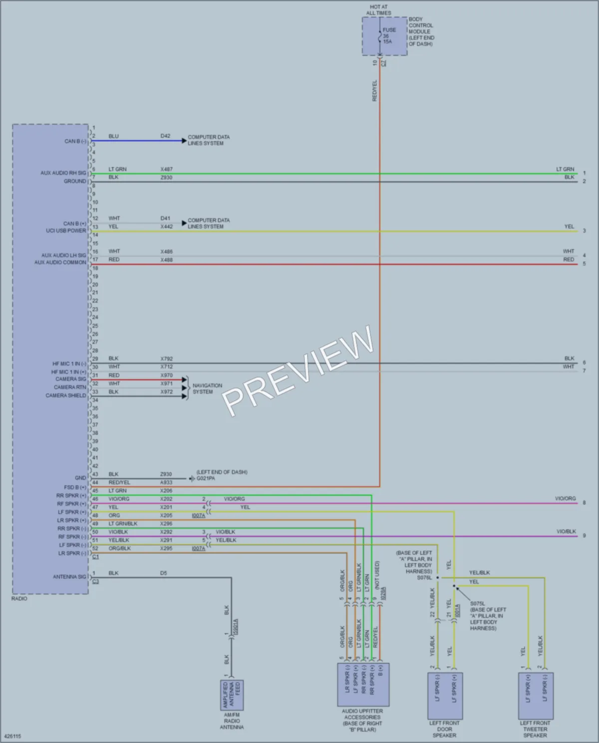 2015 Ram 3500ProMaster Navigation wiring diagram preview