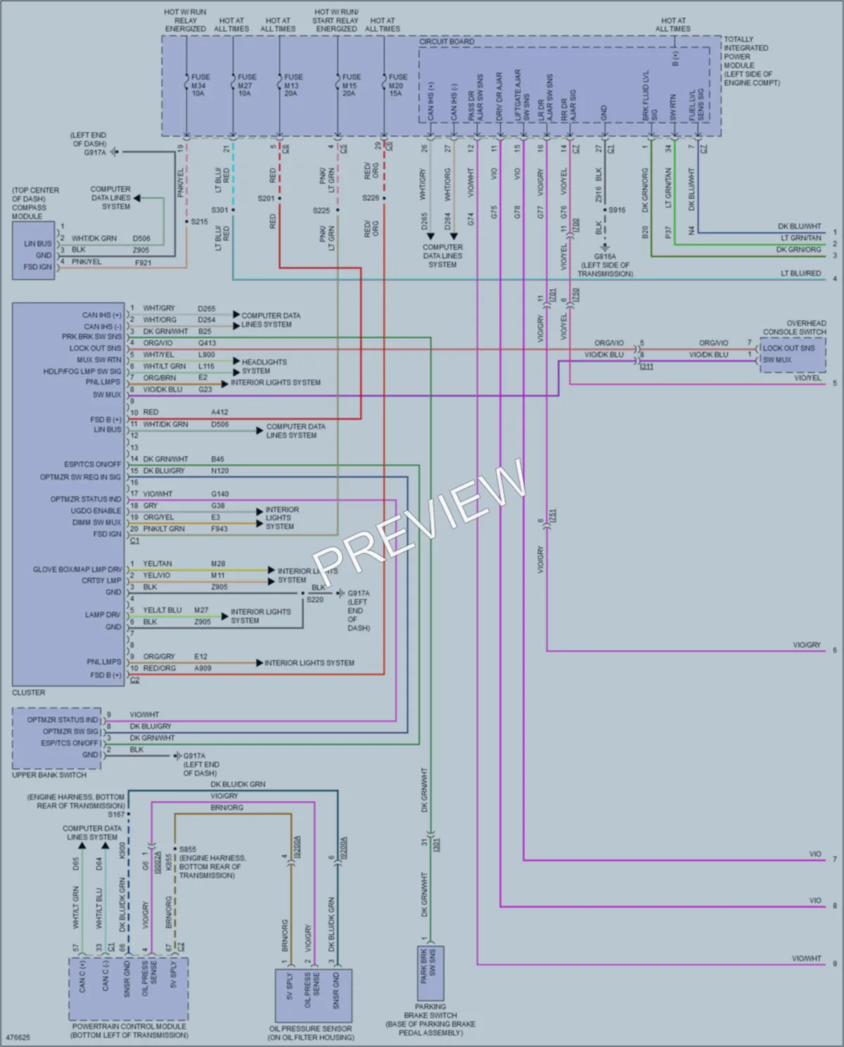 2015 Ram CV Instrument Cluster wiring diagram preview