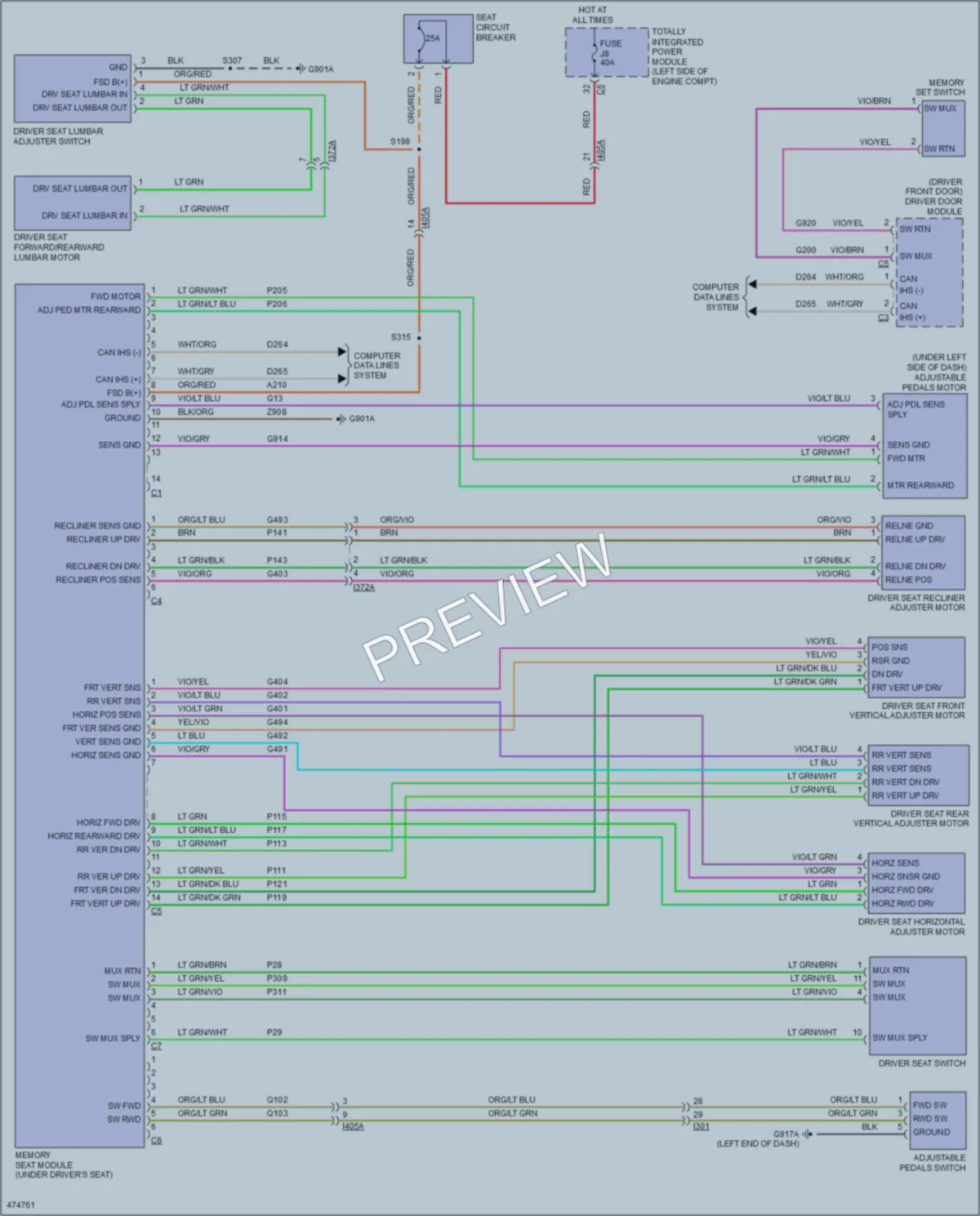 2015 Ram CV Memory Systems wiring diagram preview