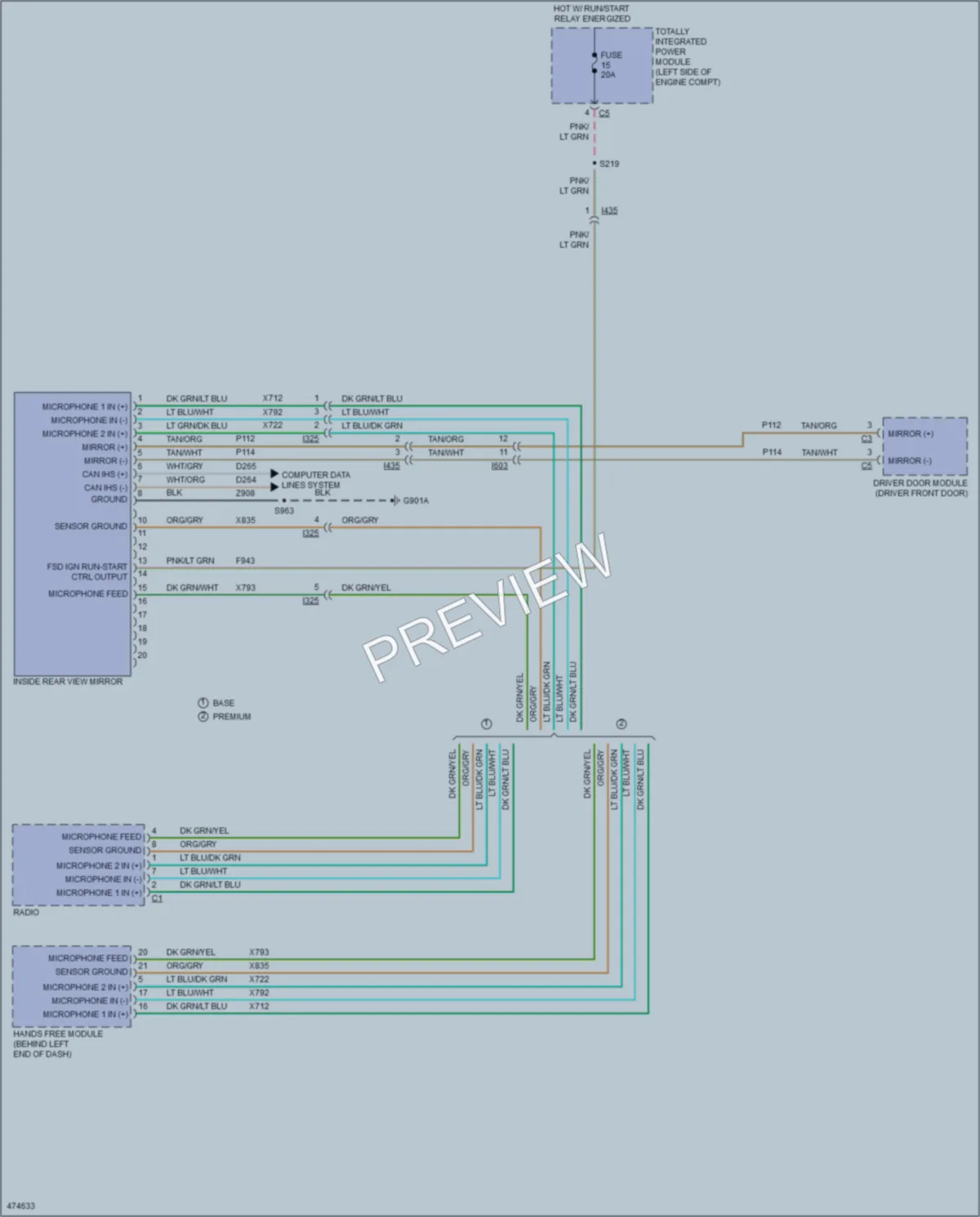 2015 Ram CV Power Mirrors wiring diagram preview