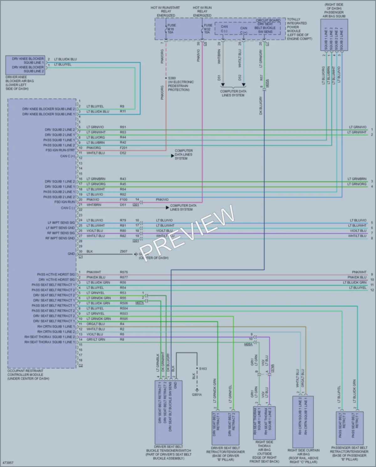 2015 Ram CV Supplemental Restraints wiring diagram preview