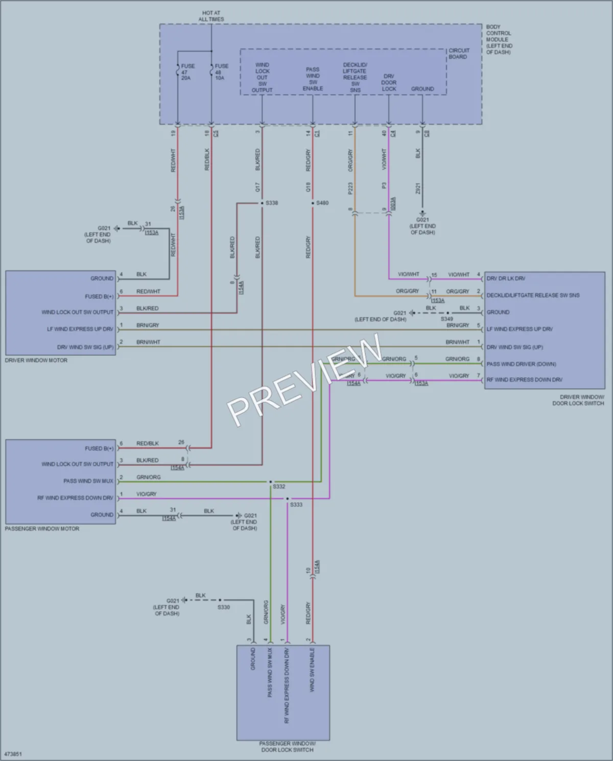 2015 Ram ProMasterCity Power Windows wiring diagram preview