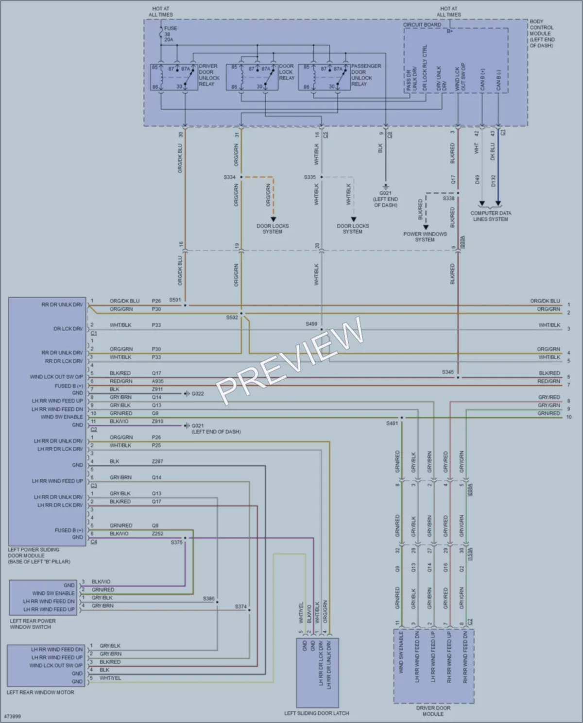 2015 Ram ProMasterCity Trunk Tailgate Fuel Door wiring diagram preview