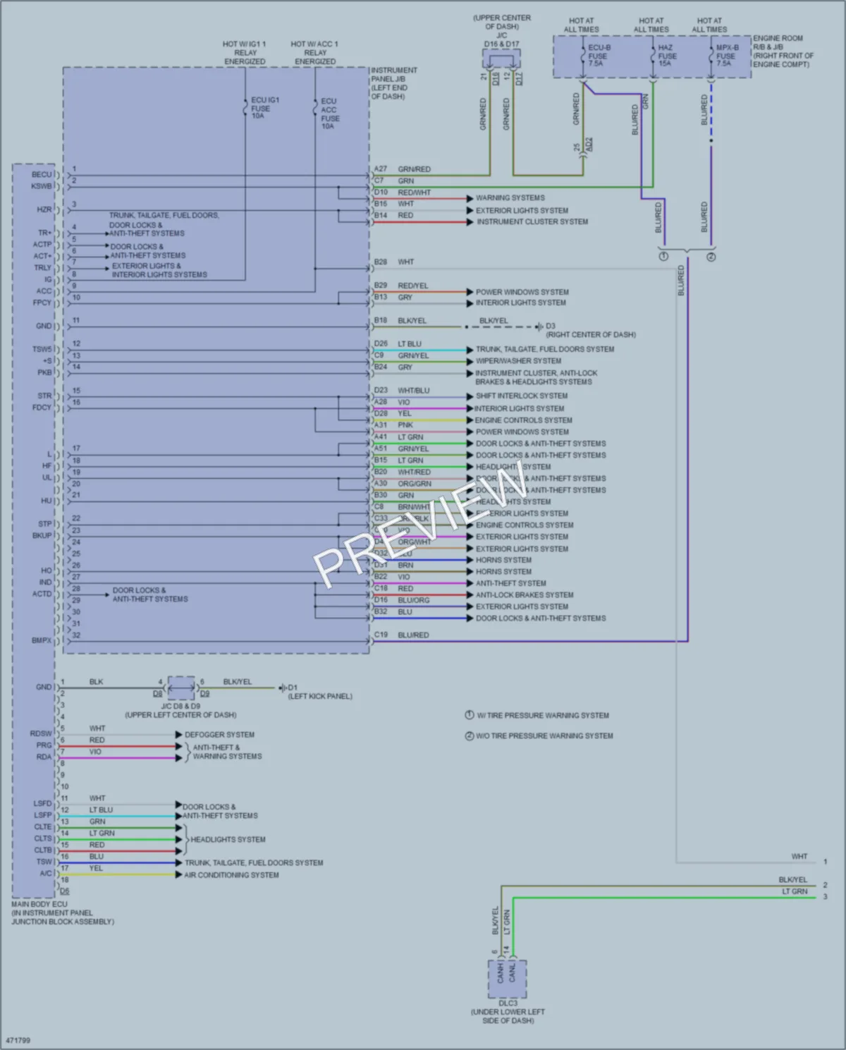 2015 Scion FRS Body Control Modules wiring diagram preview