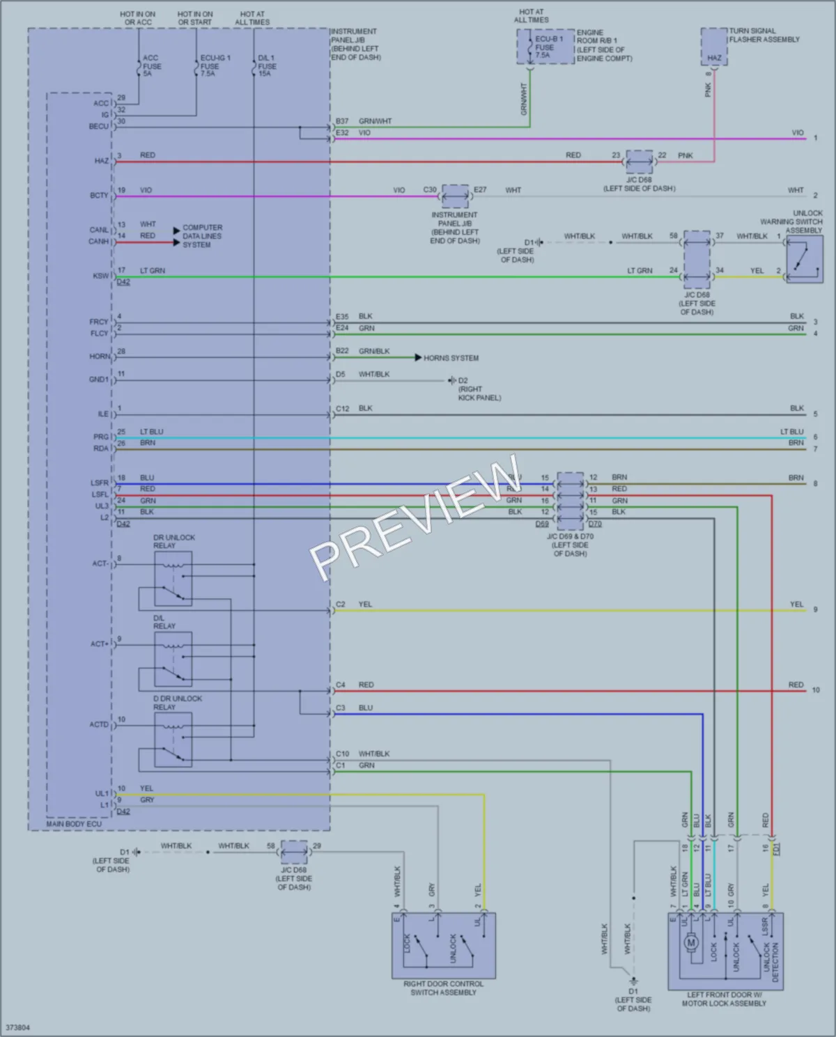 2015 Scion iQ Anti Theft wiring diagram preview