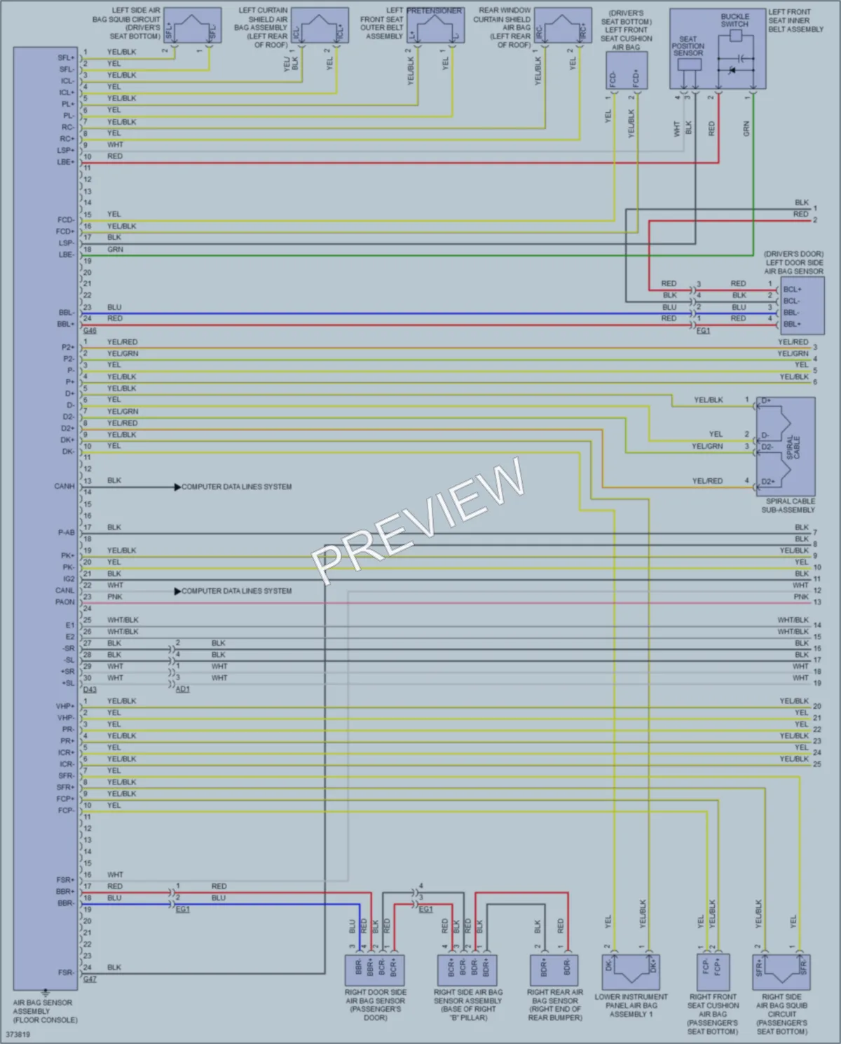 2015 Scion iQ Supplemental Restraints wiring diagram preview