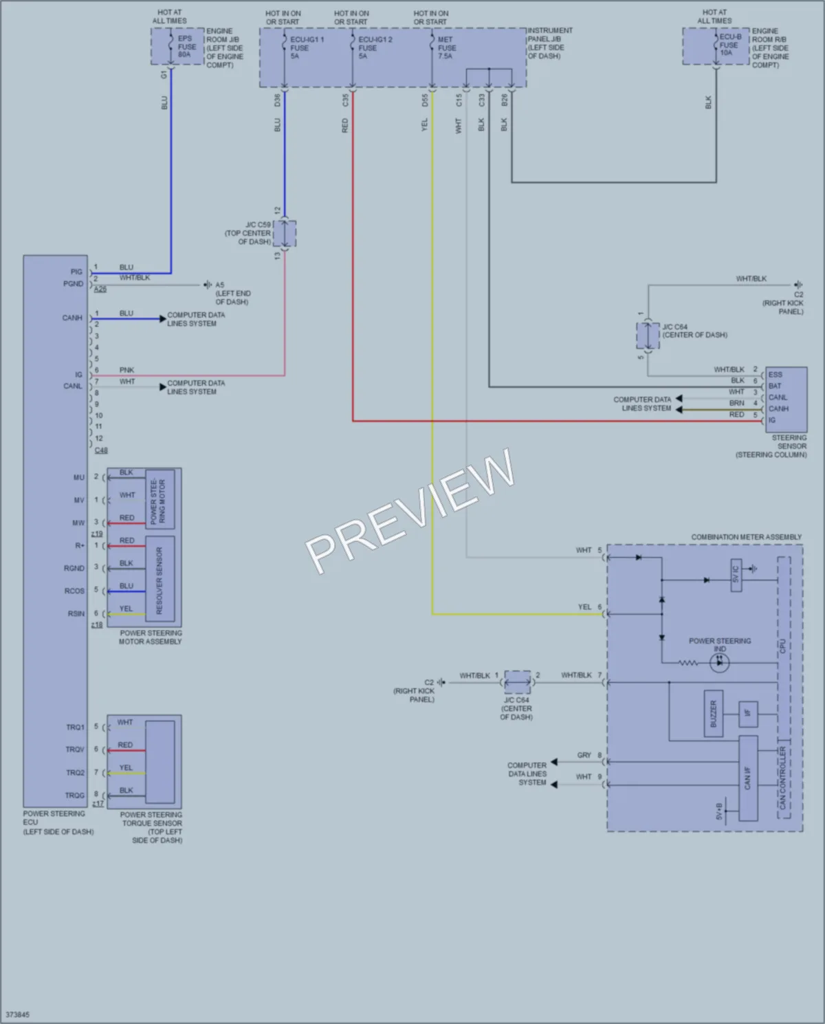 2015 Scion tC Electronic Power Steering wiring diagram preview