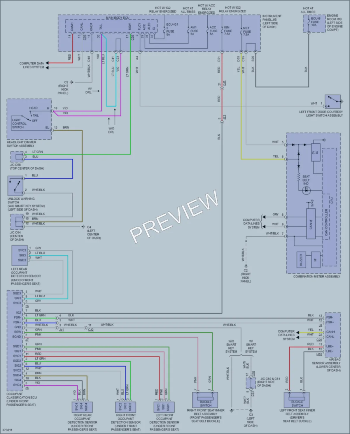 2015 Scion tC Warning Systems wiring diagram preview