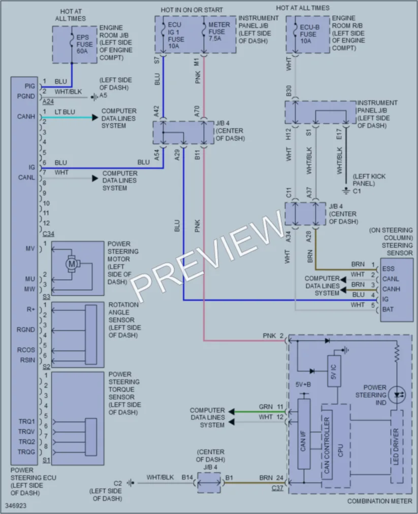 2015 Scion xB Electronic Power Steering wiring diagram preview