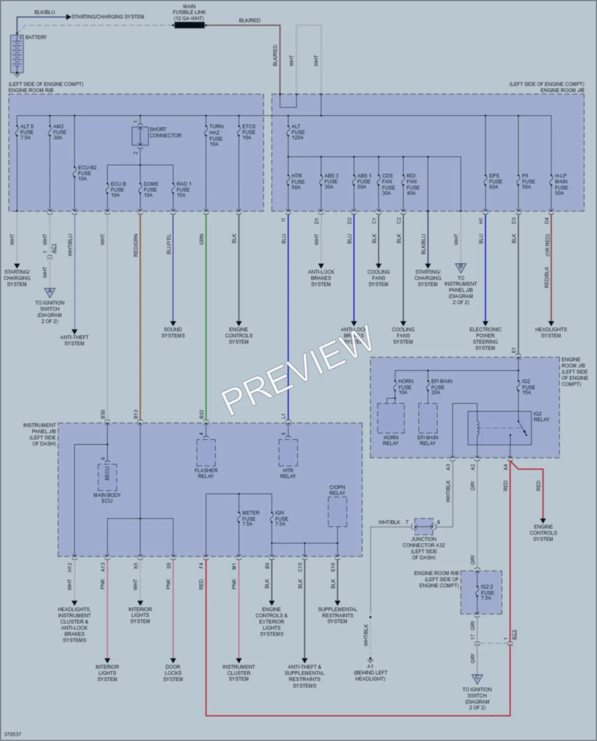 2015 Scion xB Power Distribution wiring diagram preview