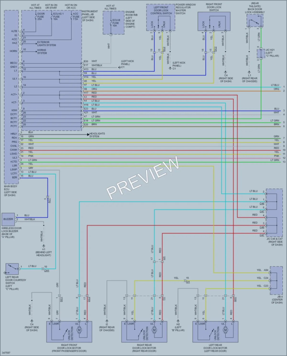 2015 Scion xB Power Door Locks wiring diagram preview