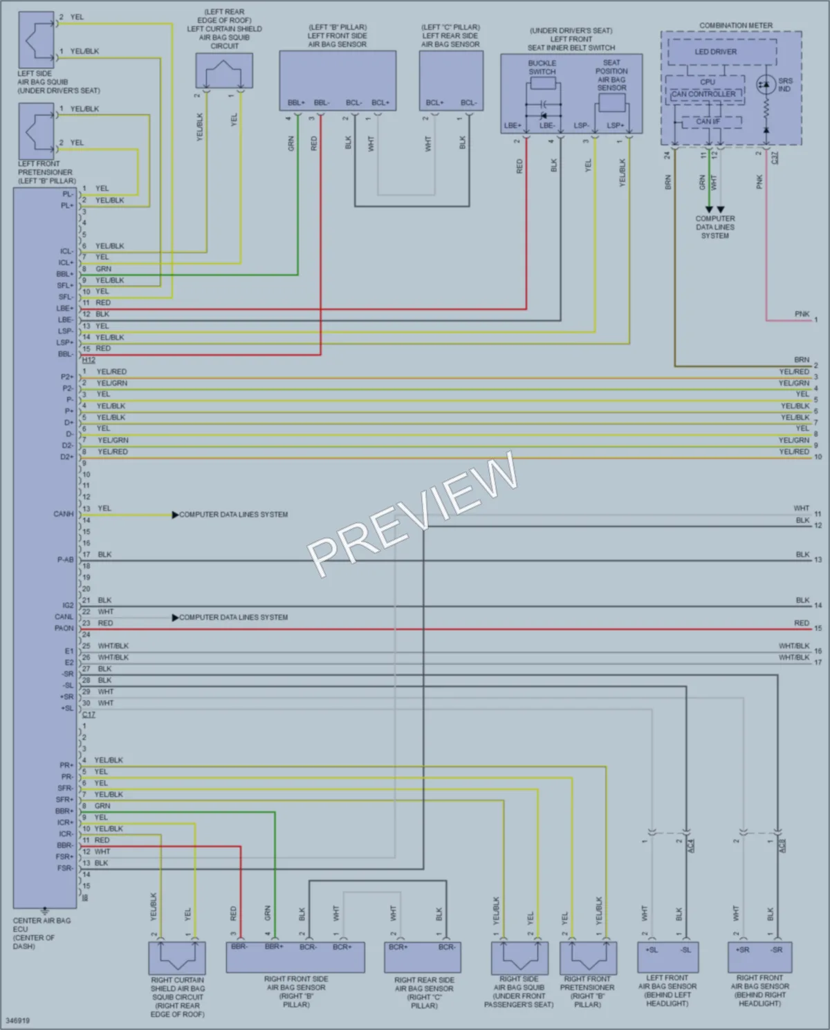 2015 Scion xB Supplemental Restraints wiring diagram preview