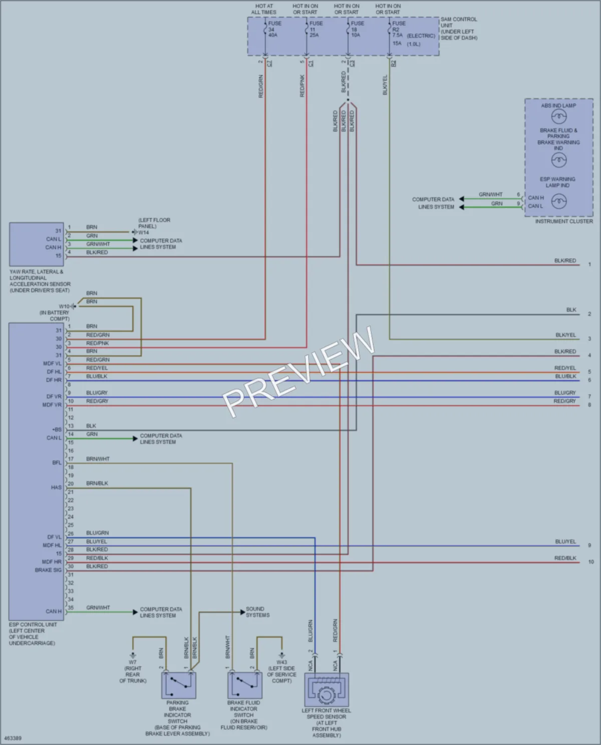 2015 Smart fortwo Anti Lock Brakes wiring diagram preview