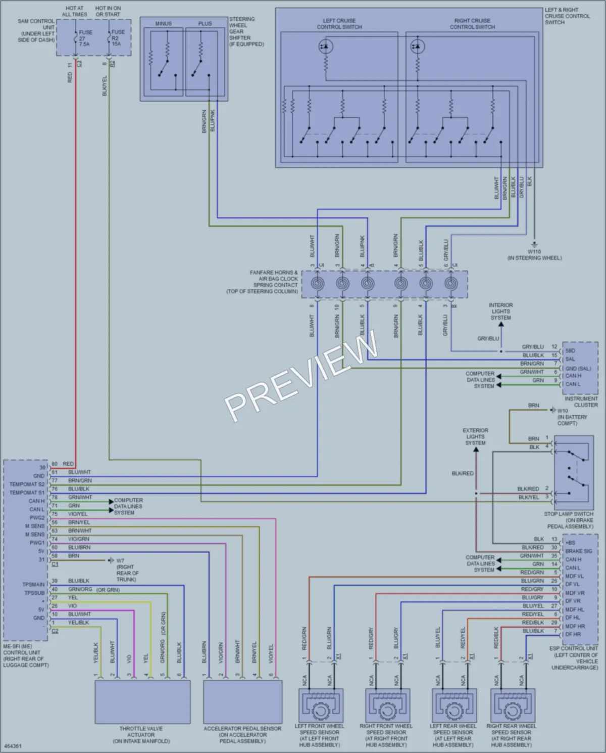 2015 Smart fortwo Cruise Control wiring diagram preview