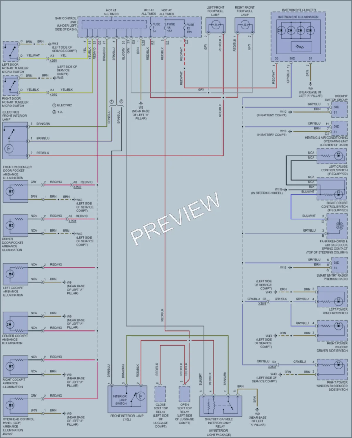 2015 Smart fortwo Interior Lights wiring diagram preview
