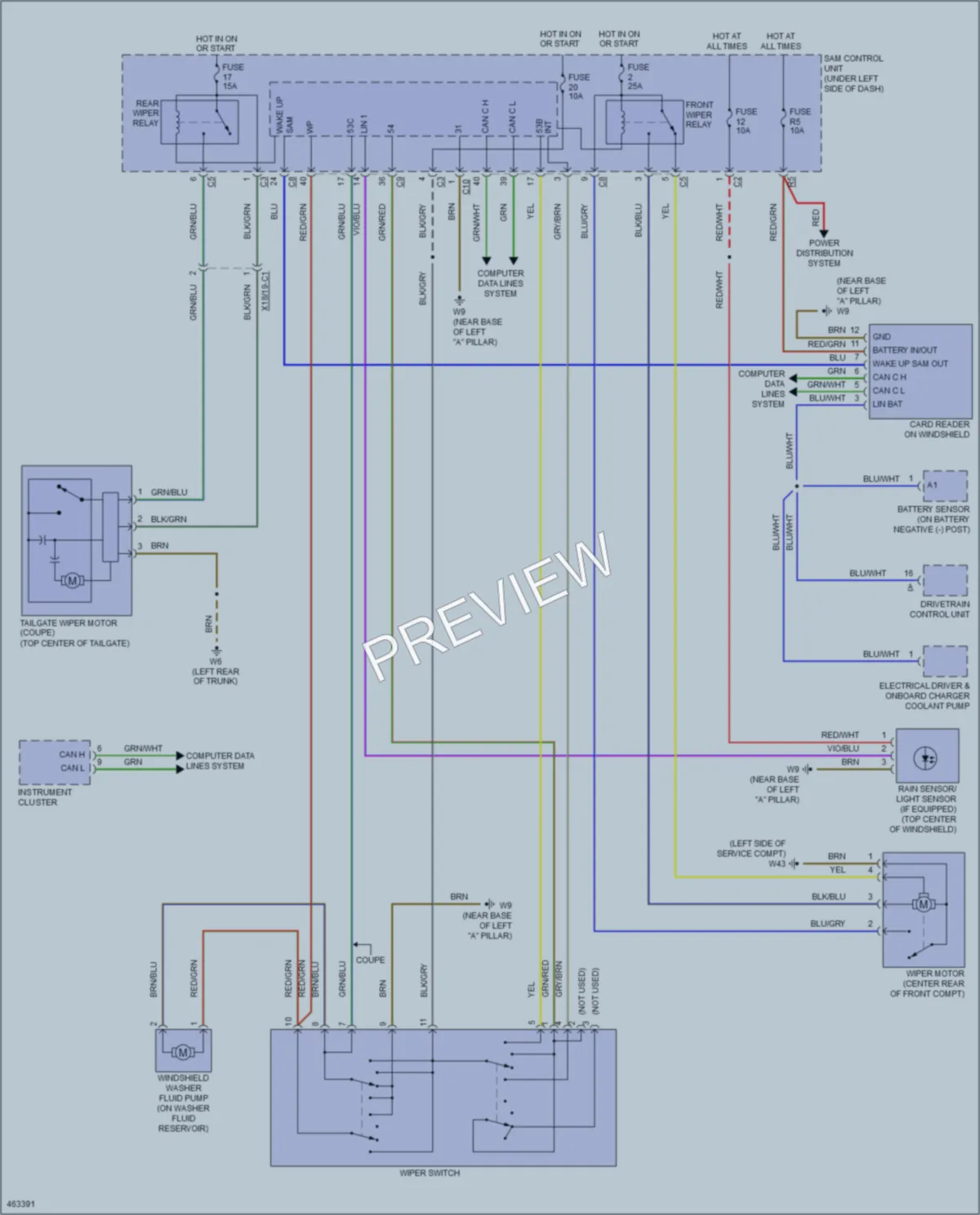 2015 Smart fortwo Wiper Washer wiring diagram preview