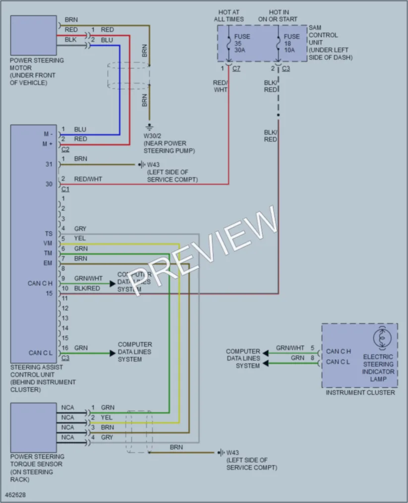 2015 Smart fortwoelectric Electronic Power Steering wiring diagram preview