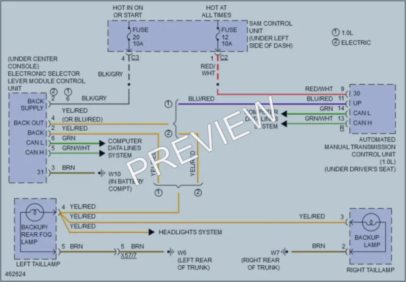 2015 Smart fortwoelectric Exterior Lights wiring diagram preview