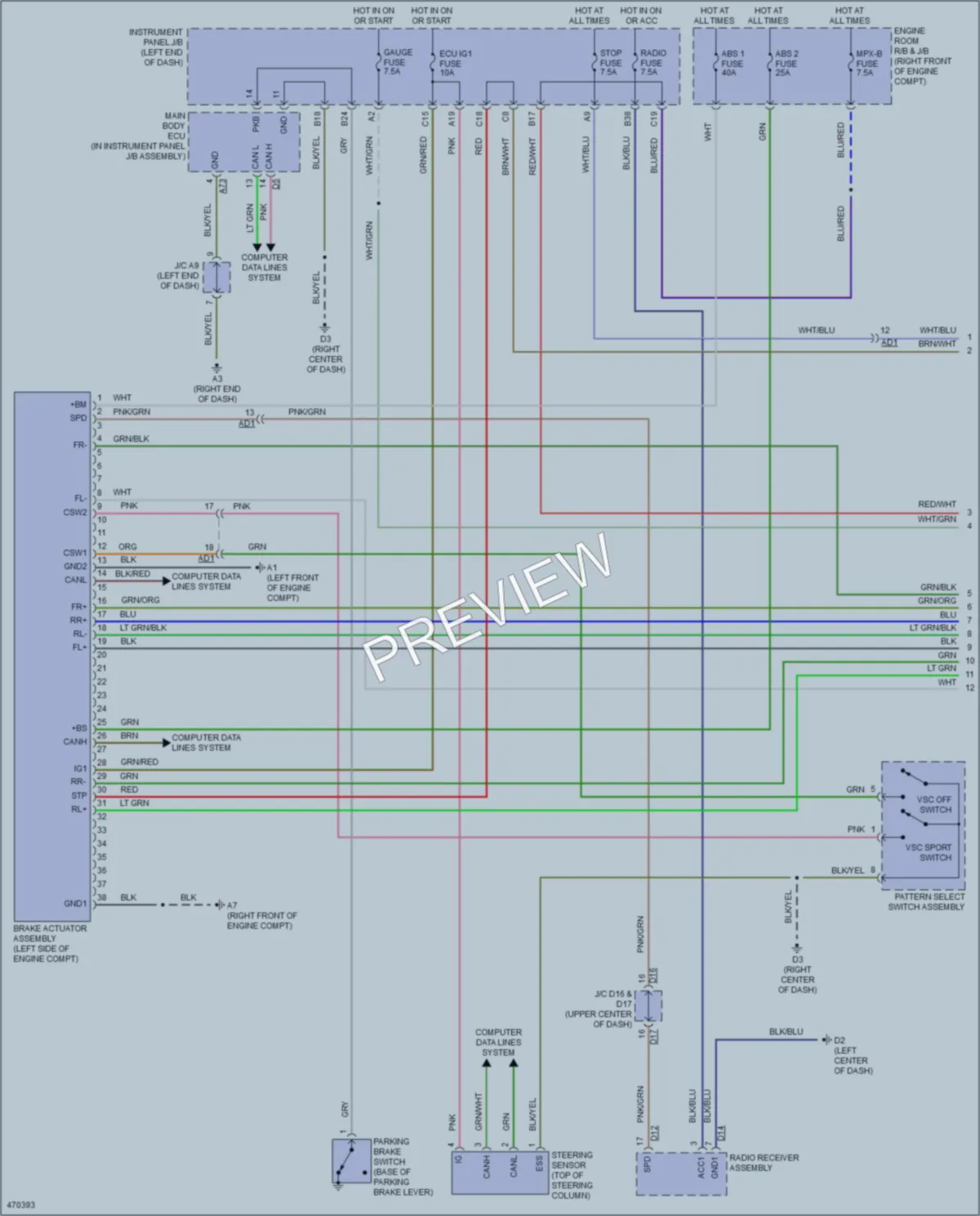 2015 Subaru BRZ Anti Lock Brakes wiring diagram preview