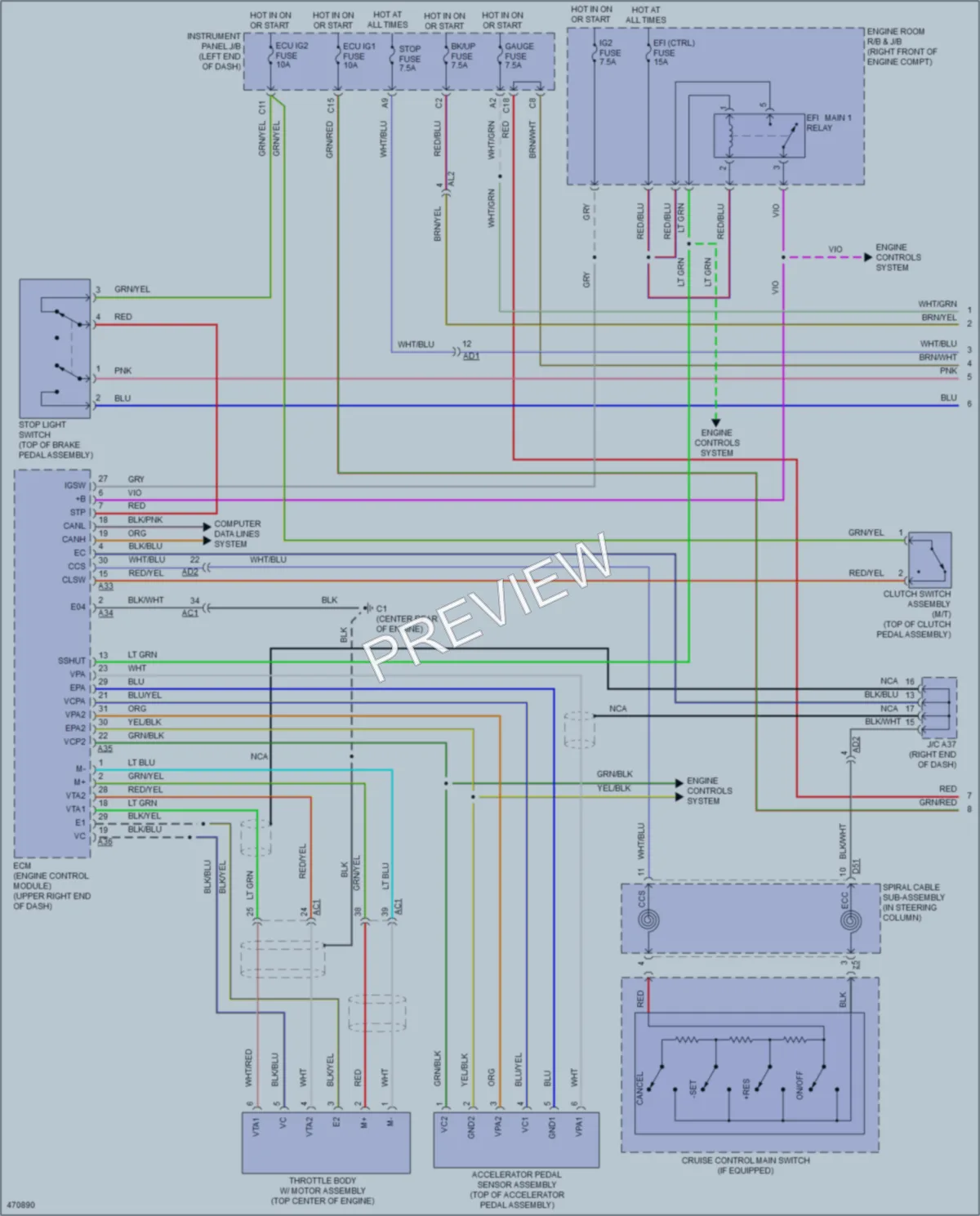 2015 Subaru BRZ Cruise Control wiring diagram preview