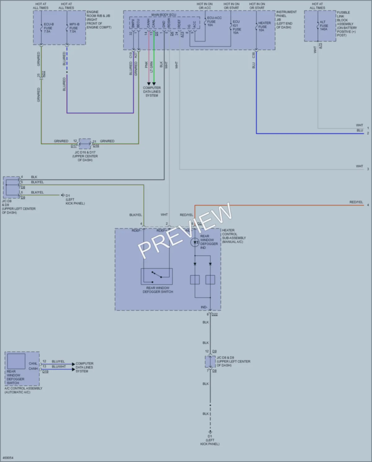 2015 Subaru BRZ Defoggers wiring diagram preview