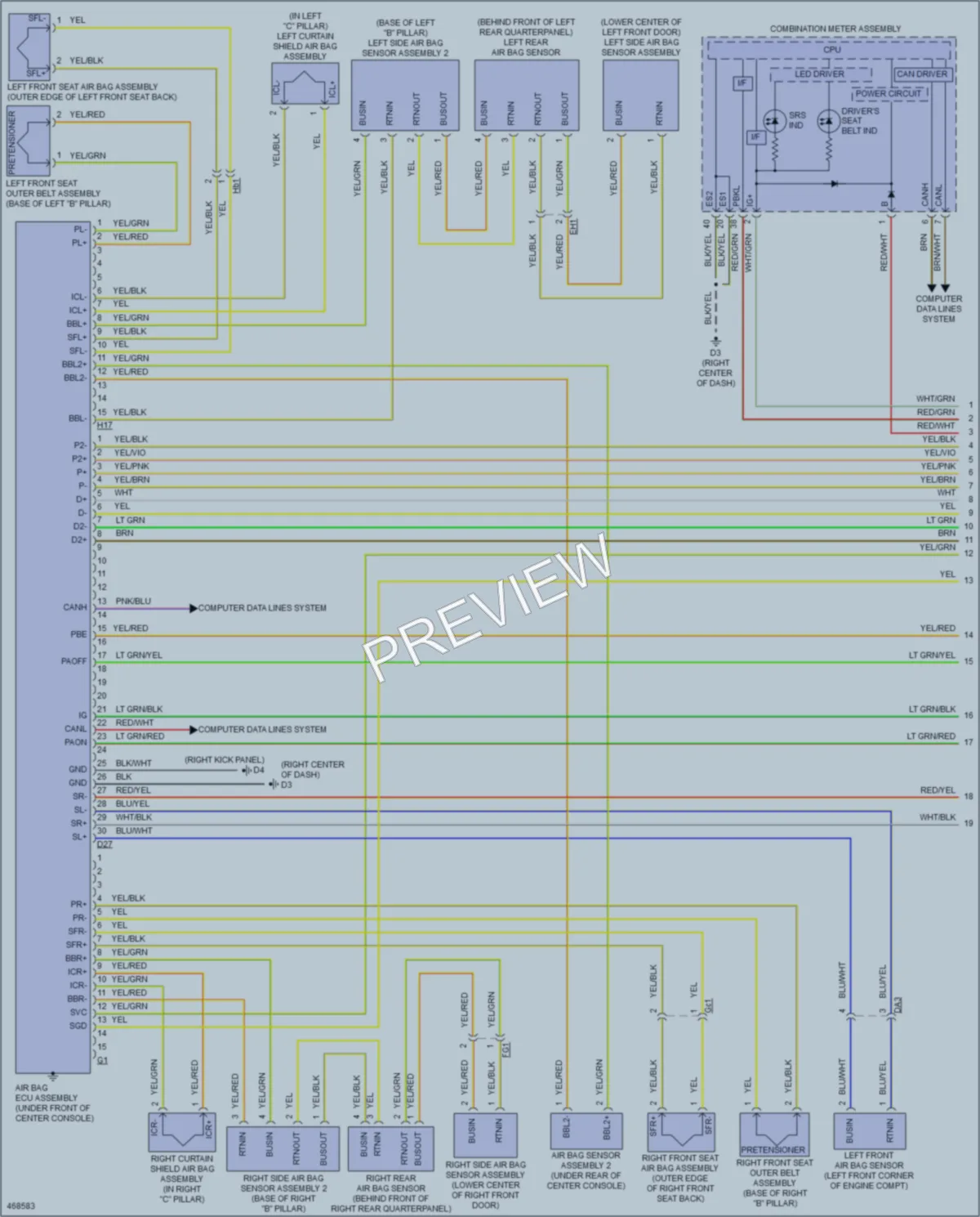 2015 Subaru BRZ Supplemental Restraints wiring diagram preview