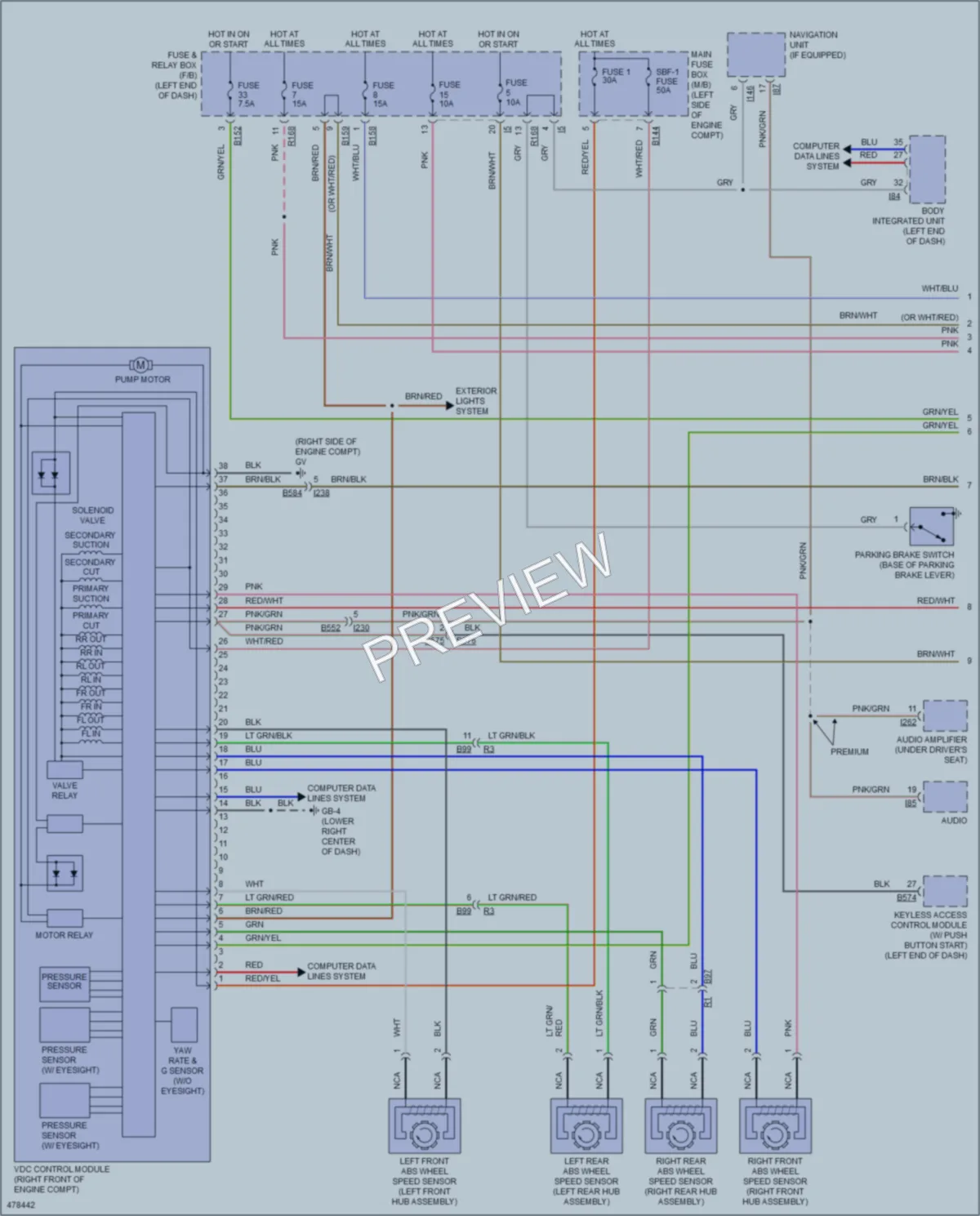 2015 Subaru Forester Anti Lock Brakes wiring diagram preview
