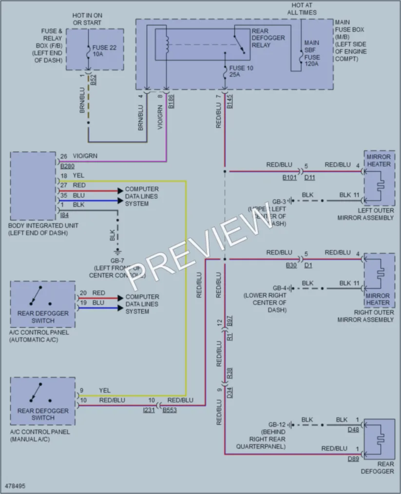 2015 Subaru Forester Defoggers wiring diagram preview