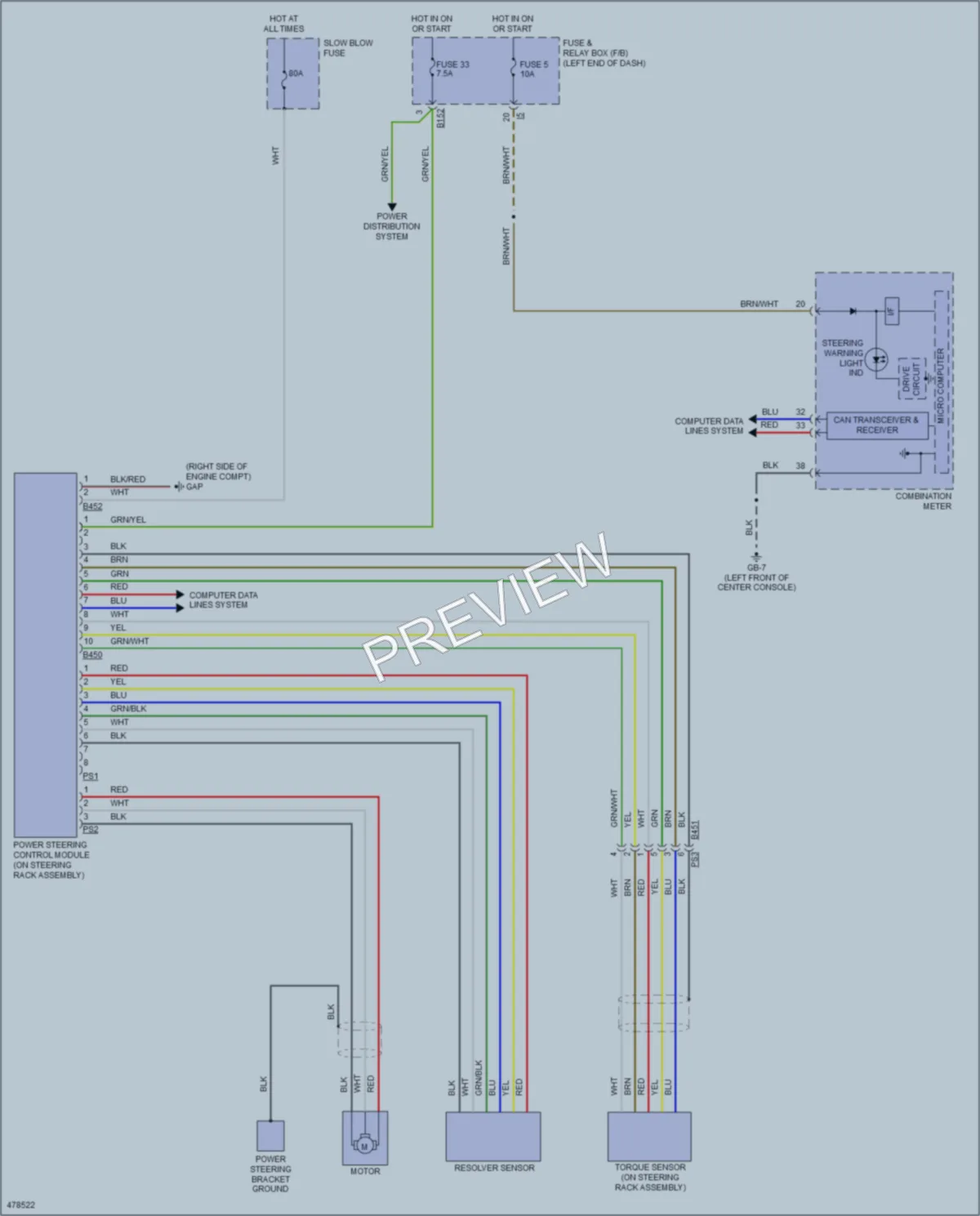 2015 Subaru Forester Electronic Power Steering wiring diagram preview