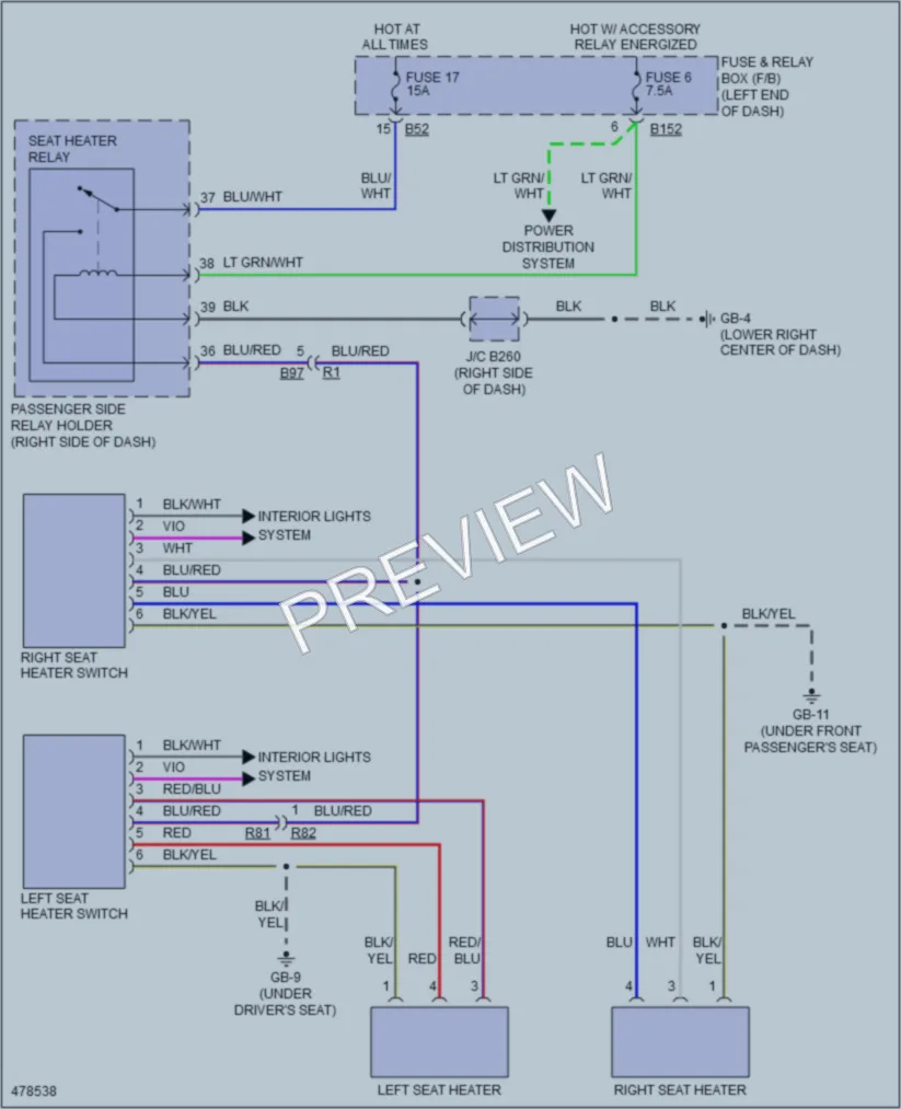 2015 Subaru Forester Power Seats wiring diagram preview