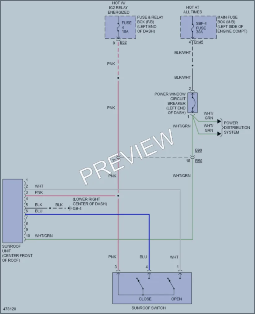 2015 Subaru Forester Power Top Sunroof wiring diagram preview