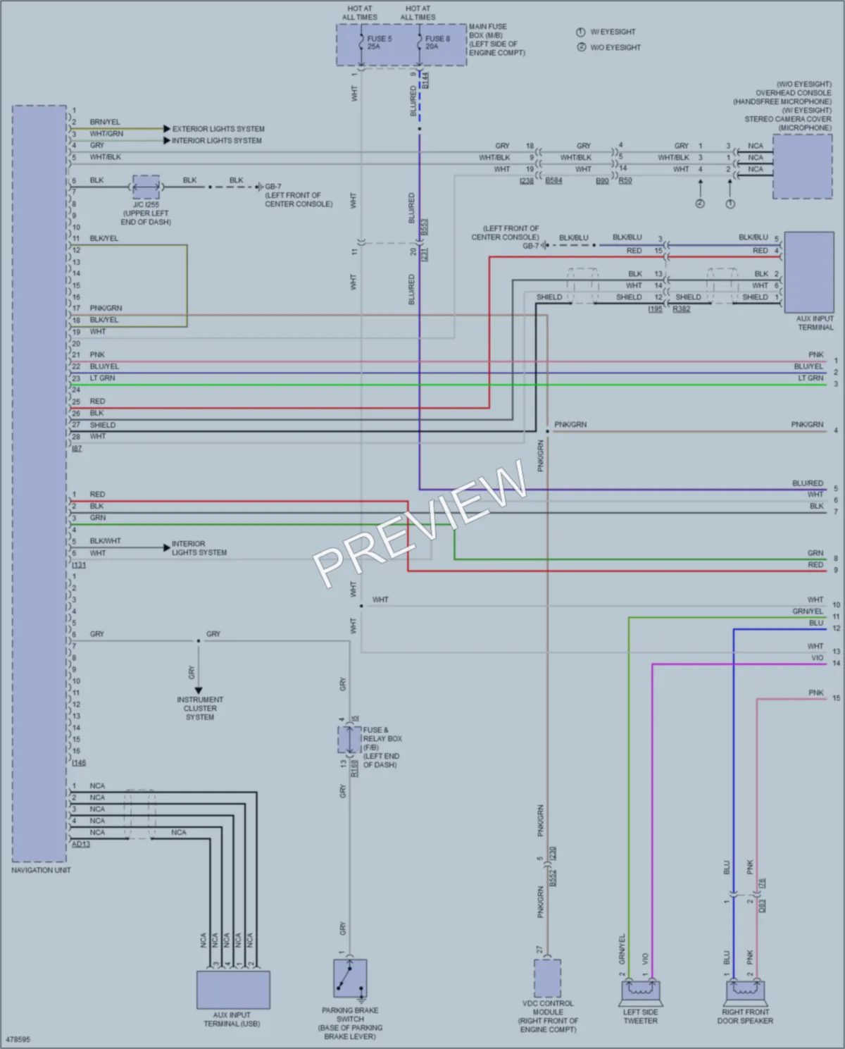 2015 Subaru Forester Radio wiring diagram preview