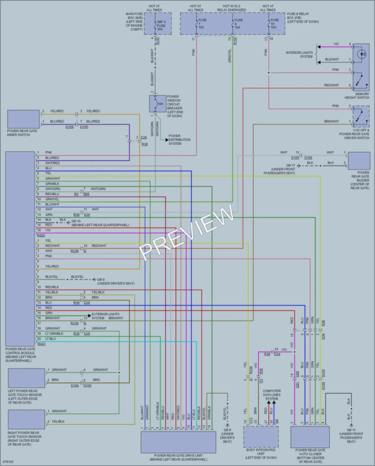 2015 Subaru Forester Trunk Tailgate Fuel Door wiring diagram preview