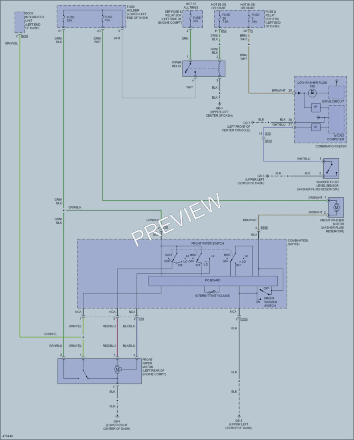 2015 Subaru Forester Wiper Washer wiring diagram preview