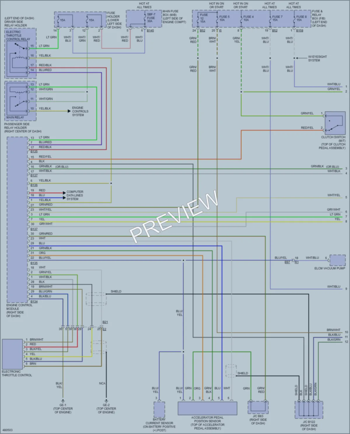 2015 Subaru Impreza Cruise Control wiring diagram preview