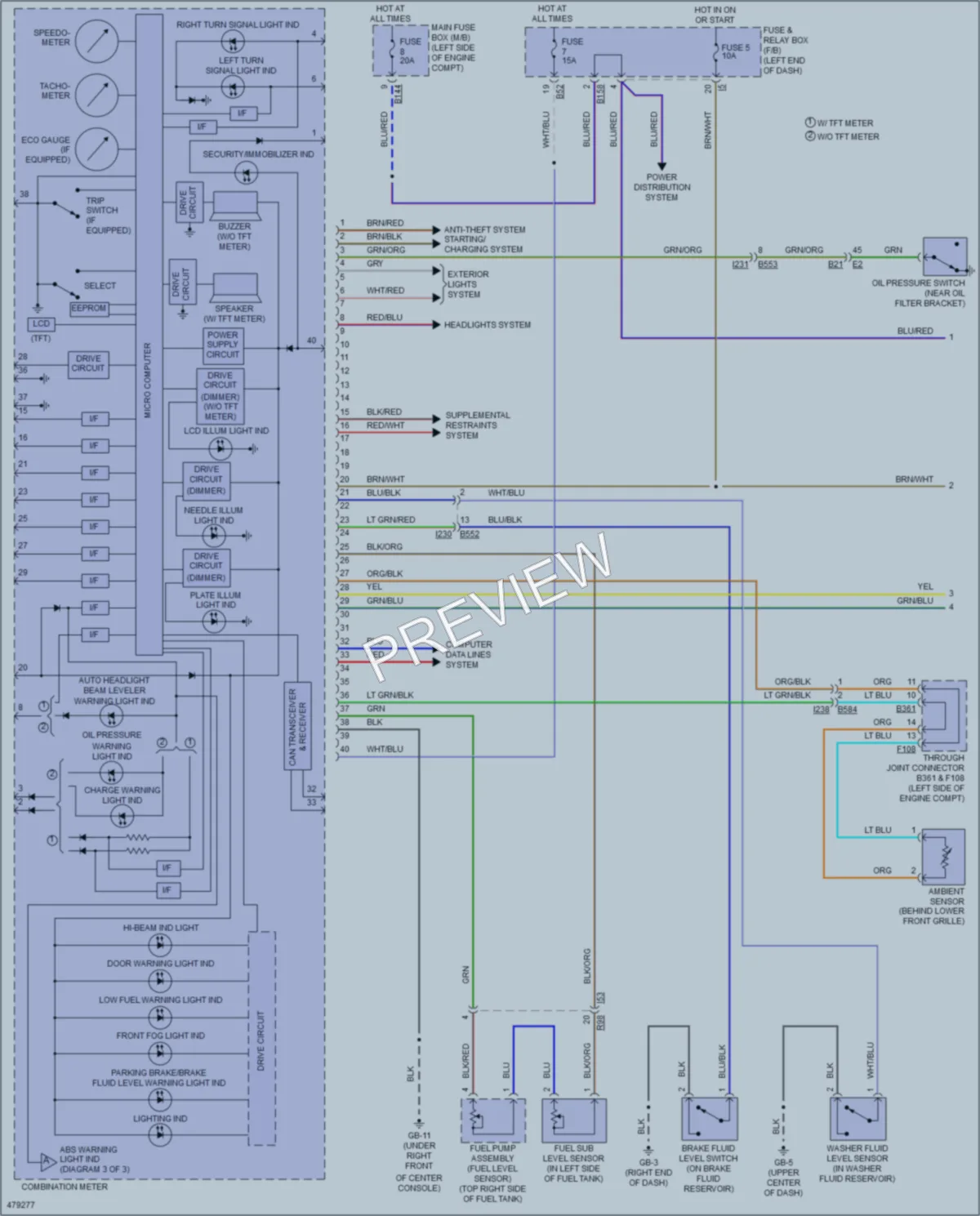 2015 Subaru Impreza Instrument Cluster wiring diagram preview