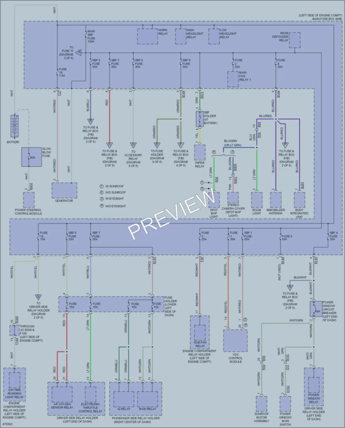 2015 Subaru Impreza Power Distribution wiring diagram preview