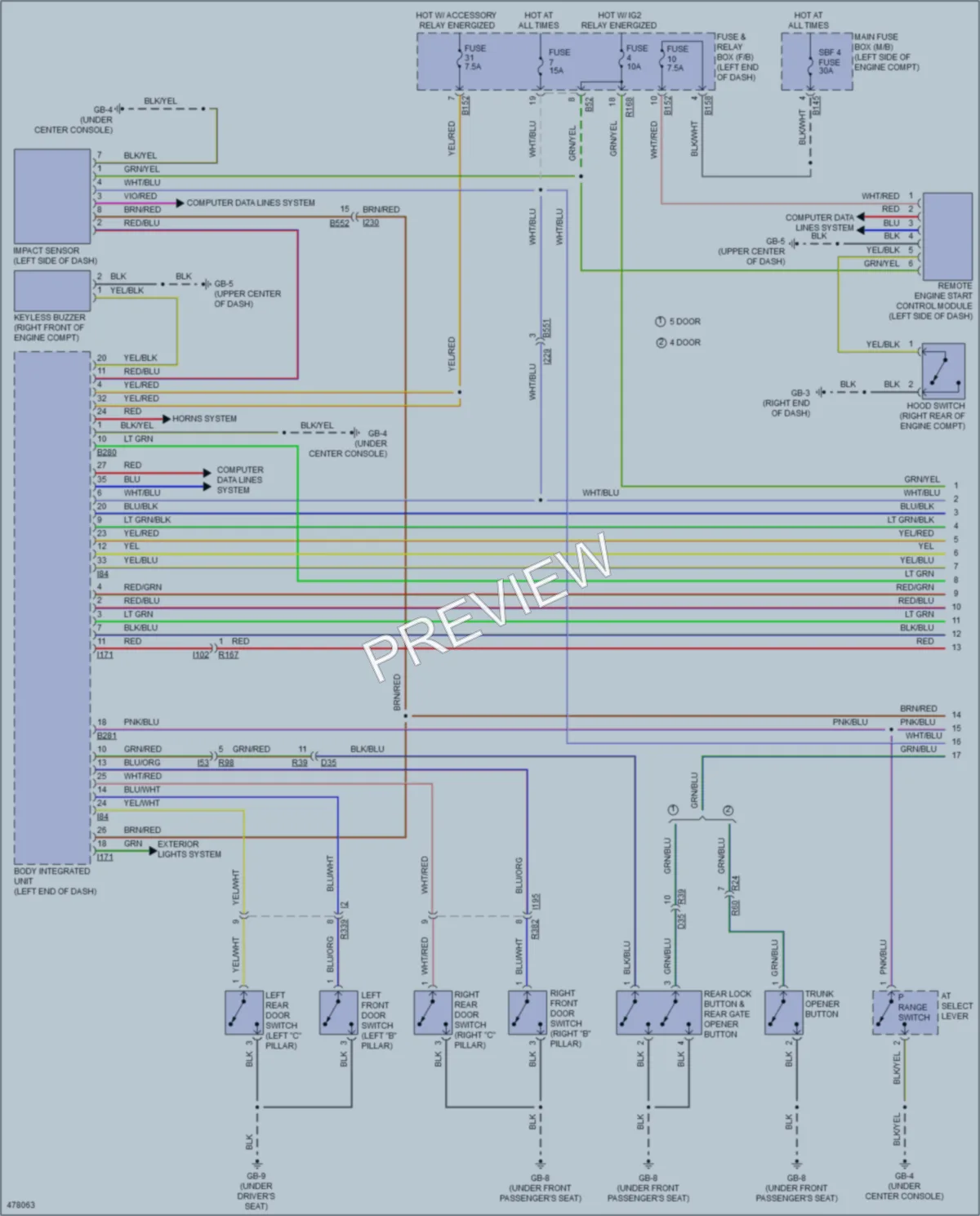 2015 Subaru Impreza Power Door Locks wiring diagram preview