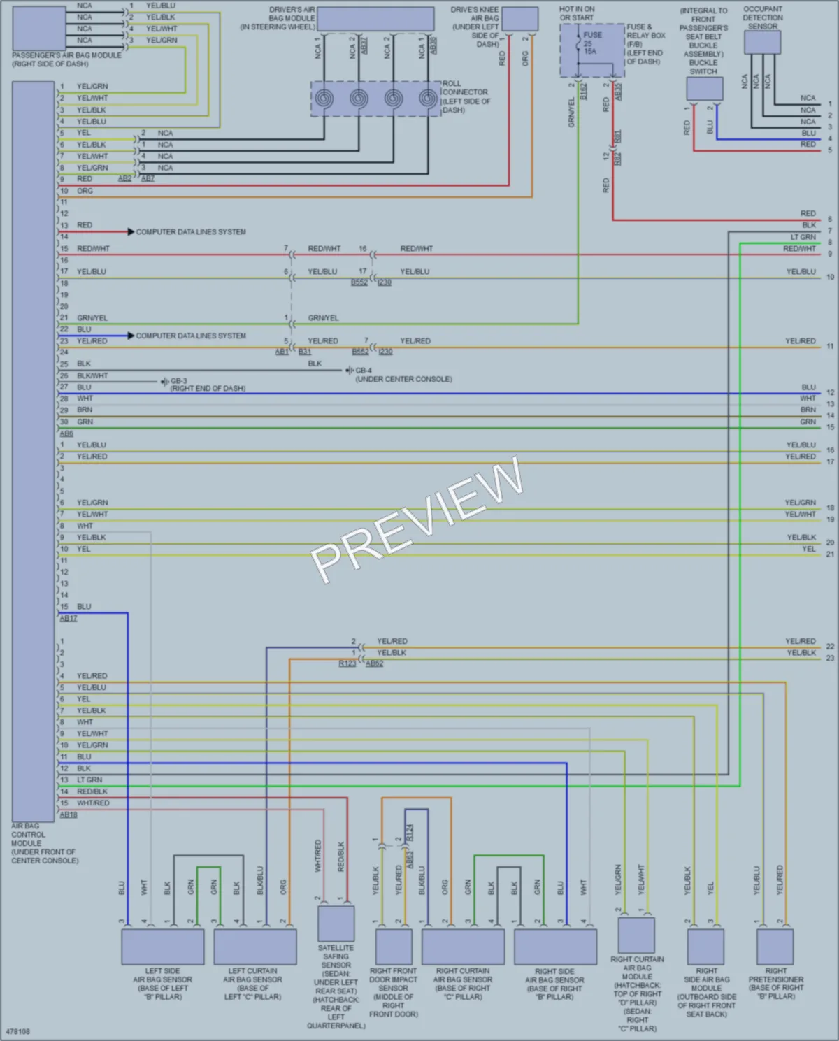 2015 Subaru Impreza Supplemental Restraints wiring diagram preview