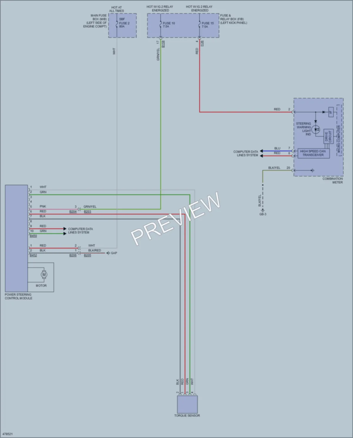 2015 Subaru Legacy Electronic Power Steering wiring diagram preview