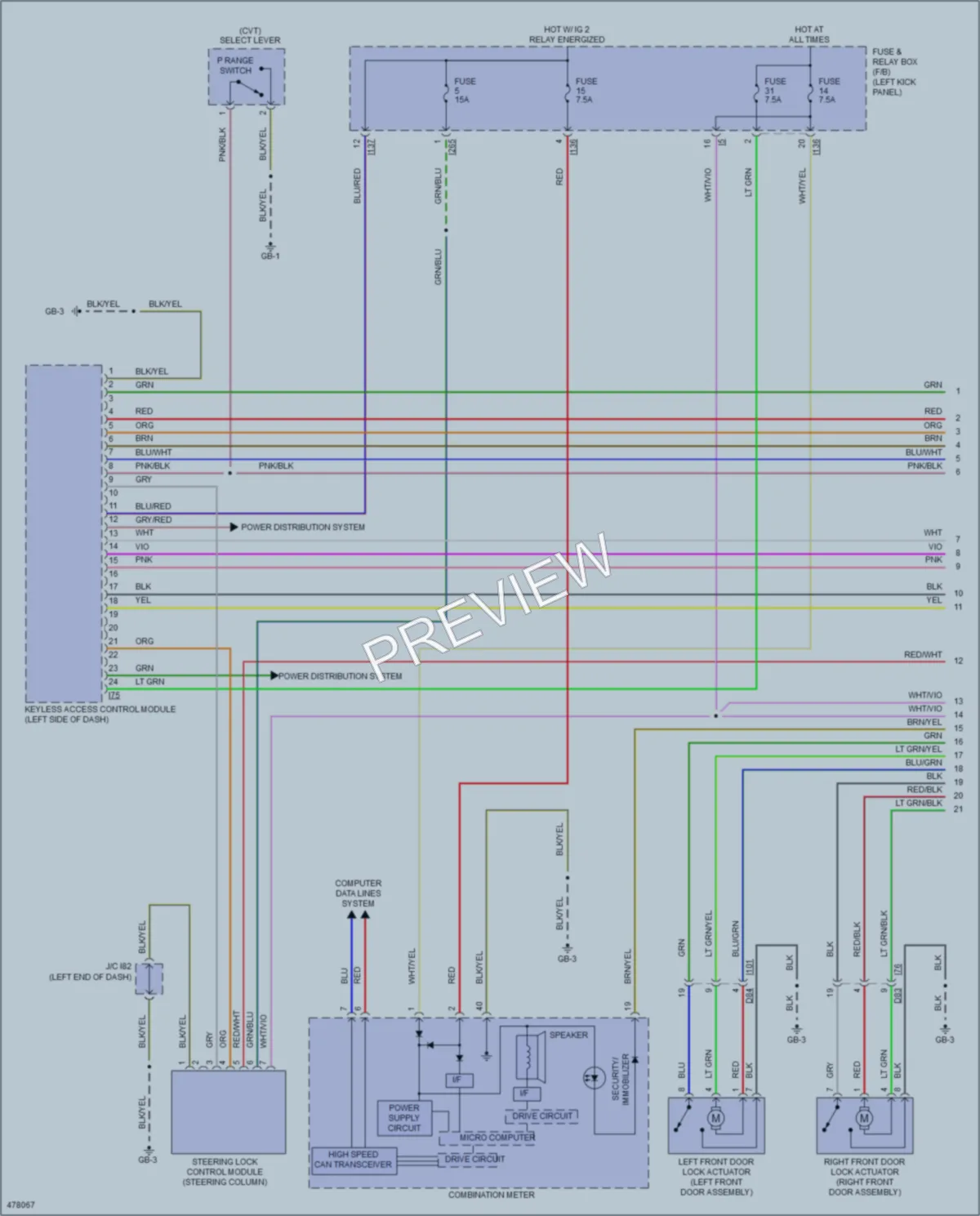 2015 Subaru Legacy Power Door Locks wiring diagram preview