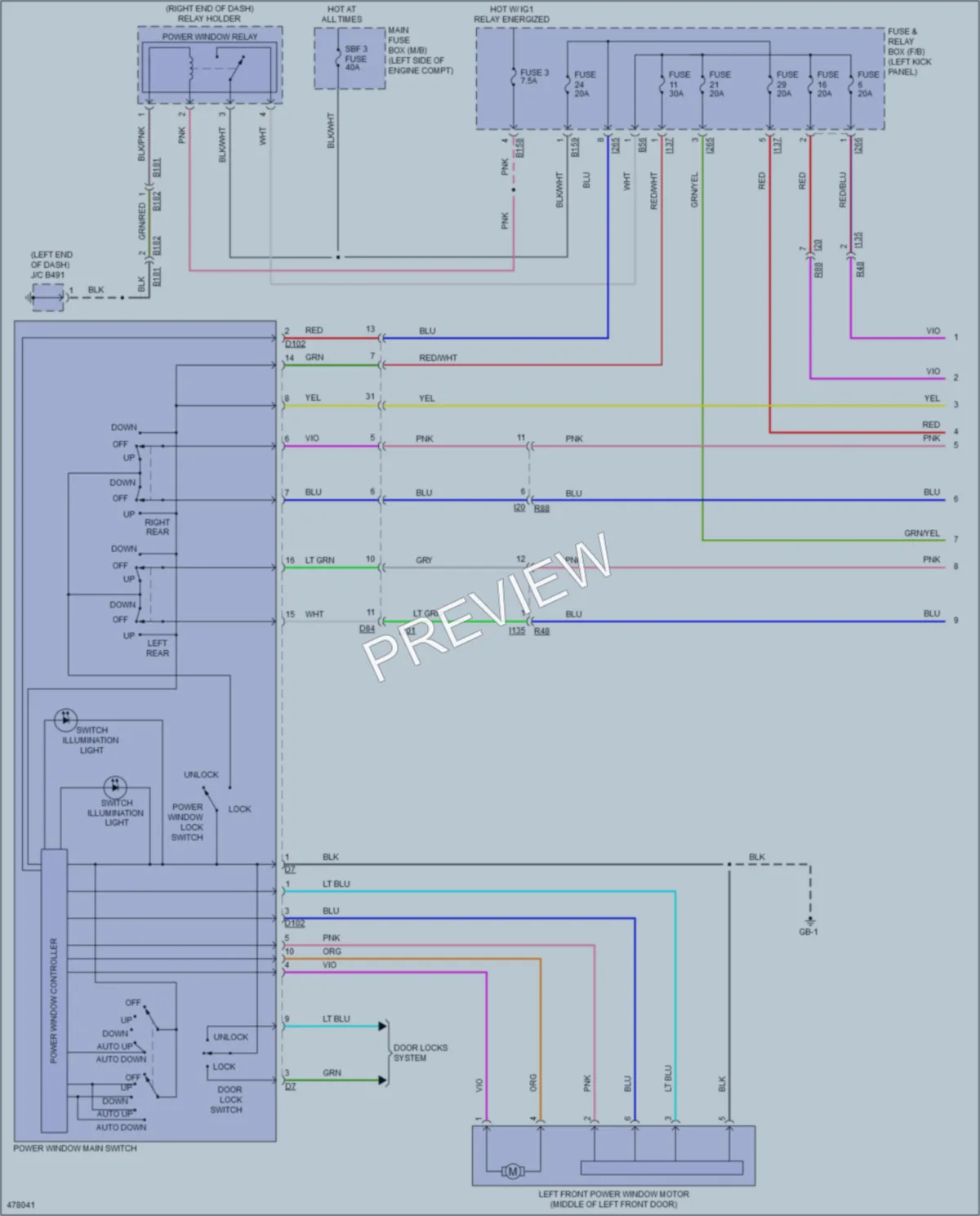 2015 Subaru Legacy Power Windows wiring diagram preview