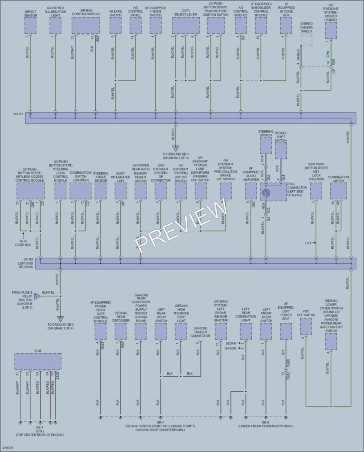 2015 Subaru Outback Ground Distribution wiring diagram preview