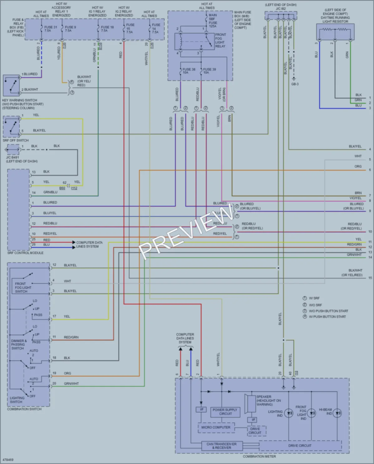 2015 Subaru Outback Headlights wiring diagram preview