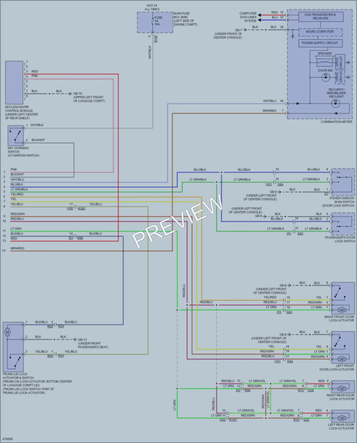 2015 Subaru WRX Anti Theft wiring diagram preview