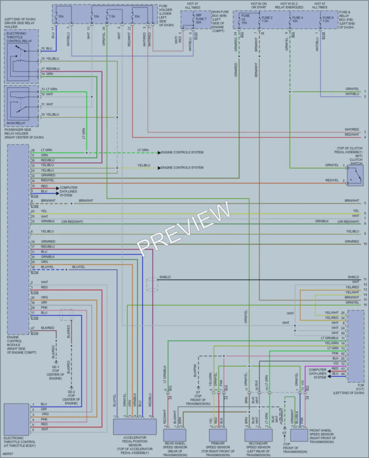 2015 Subaru WRX Cruise Control wiring diagram preview